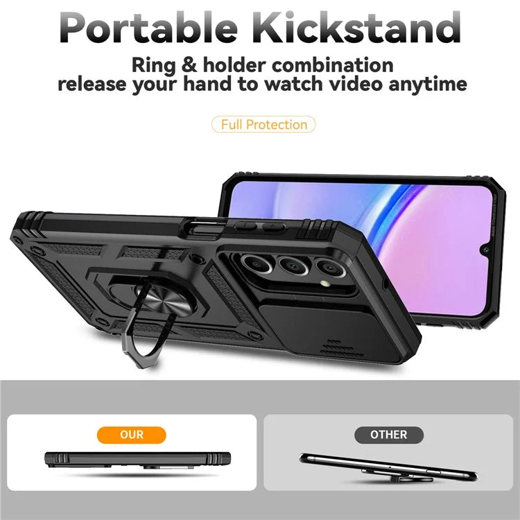 For Samsung Galaxy A16 5G Case PC + TPU Phone Cover Lens Ultimate Protection Kickstand