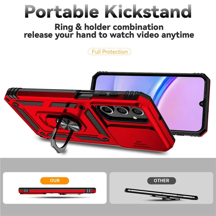 For Samsung Galaxy A16 5G Case PC + TPU Phone Cover Lens Ultimate Protection Kickstand
