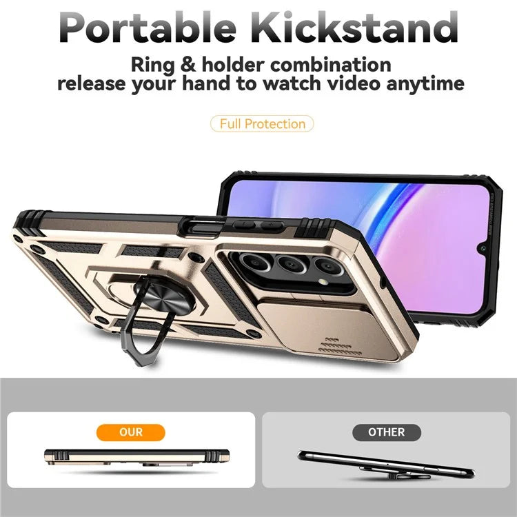 For Samsung Galaxy A16 5G Case PC + TPU Phone Cover Lens Ultimate Protection Kickstand