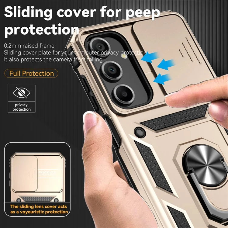 For Samsung Galaxy A16 5G Case PC + TPU Phone Cover Lens Ultimate Protection Kickstand