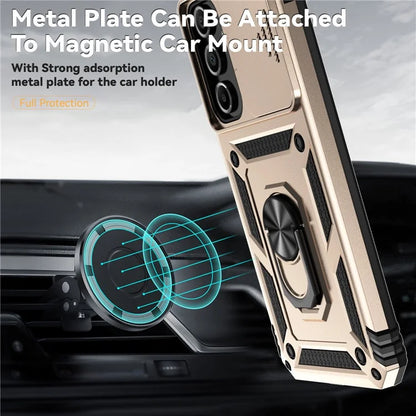 For Samsung Galaxy A16 5G Case PC + TPU Phone Cover Lens Ultimate Protection Kickstand