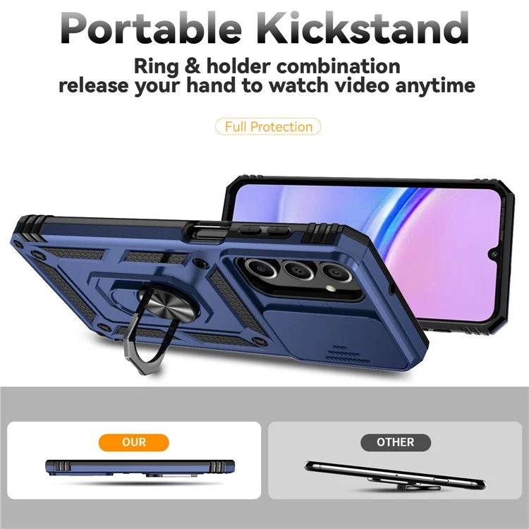For Samsung Galaxy A16 5G Case PC + TPU Phone Cover Lens Ultimate Protection Kickstand