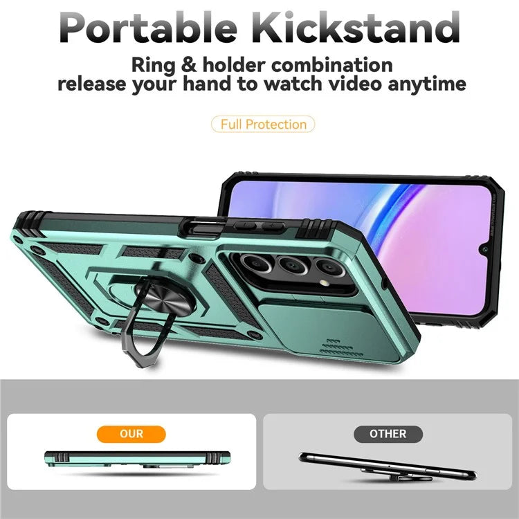 For Samsung Galaxy A16 5G Case PC + TPU Phone Cover Lens Ultimate Protection Kickstand