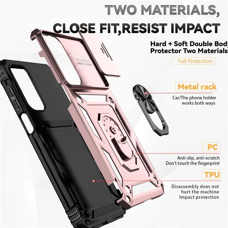 For Samsung Galaxy A16 5G Case PC + TPU Phone Cover Lens Ultimate Protection Kickstand