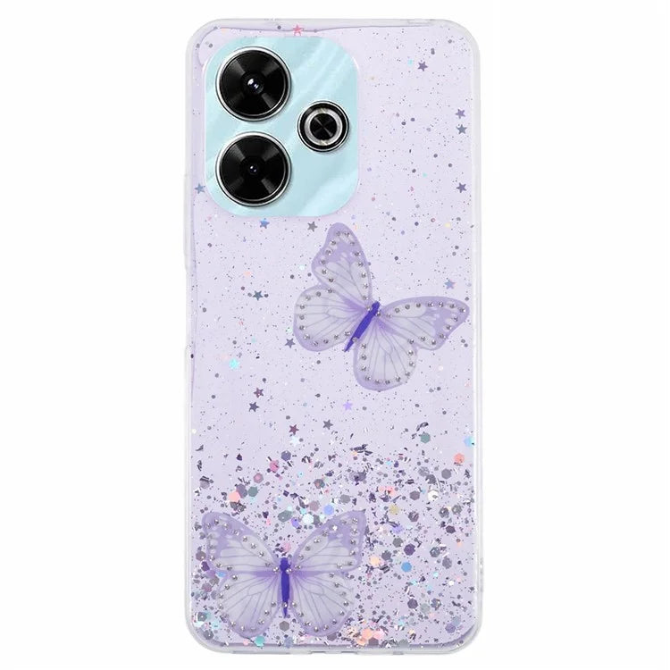 AW Series For Xiaomi Redmi 13 5G  /  13 4G Case Epoxy PVC Butterfly TPU Aesthetics Phone Cover