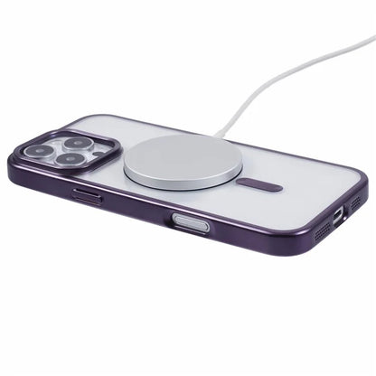 For iPhone 16 Pro Max Case Matte Electroplating Phone Cover Compatible with MagSafe