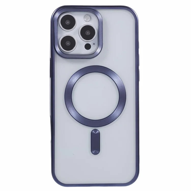 For iPhone 16 Pro Max Case Matte Electroplating Phone Cover Compatible with MagSafe