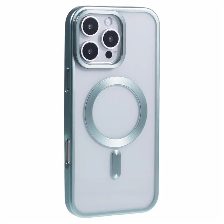 For iPhone 16 Pro Max Case Matte Electroplating Phone Cover Compatible with MagSafe