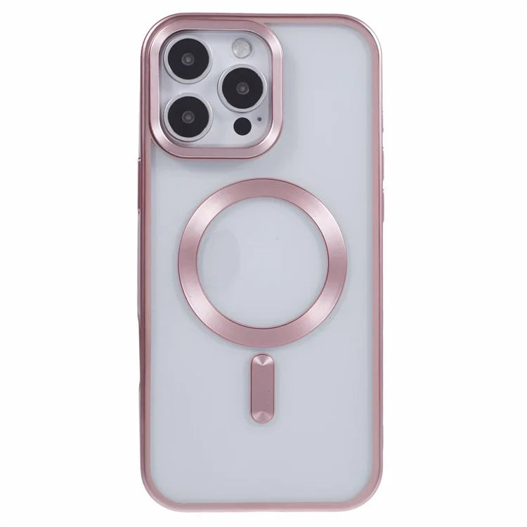 For iPhone 16 Pro Max Case Matte Electroplating Phone Cover Compatible with MagSafe
