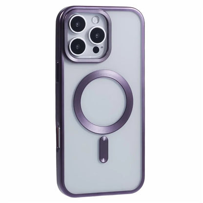 For iPhone 16 Pro Case Matte Electroplating Phone Cover Compatible with MagSafe