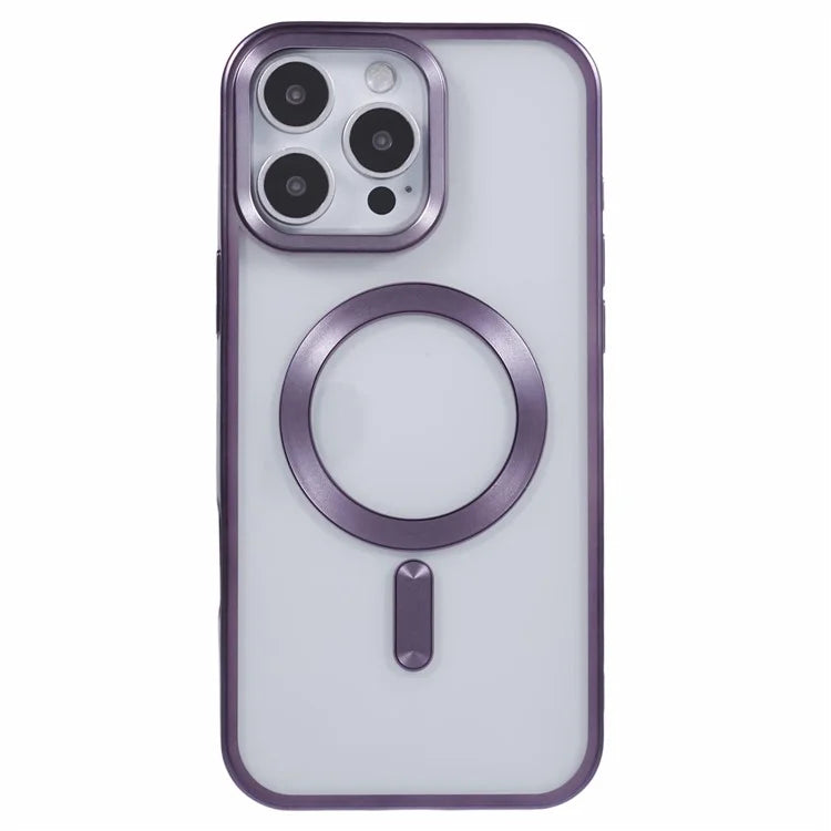 For iPhone 16 Pro Case Matte Electroplating Phone Cover Compatible with MagSafe