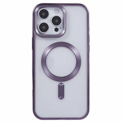 For iPhone 16 Pro Case Matte Electroplating Phone Cover Compatible with MagSafe