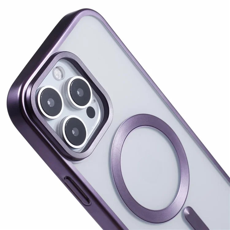 For iPhone 16 Pro Case Matte Electroplating Phone Cover Compatible with MagSafe