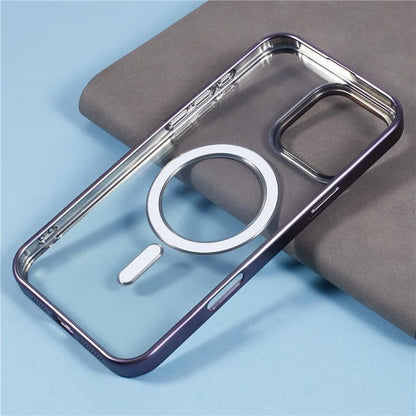 For iPhone 16 Pro Case Matte Electroplating Phone Cover Compatible with MagSafe