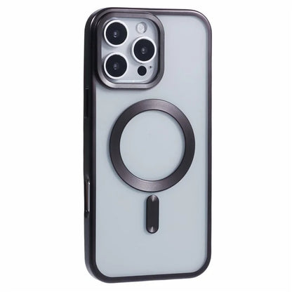 For iPhone 16 Pro Case Matte Electroplating Phone Cover Compatible with MagSafe