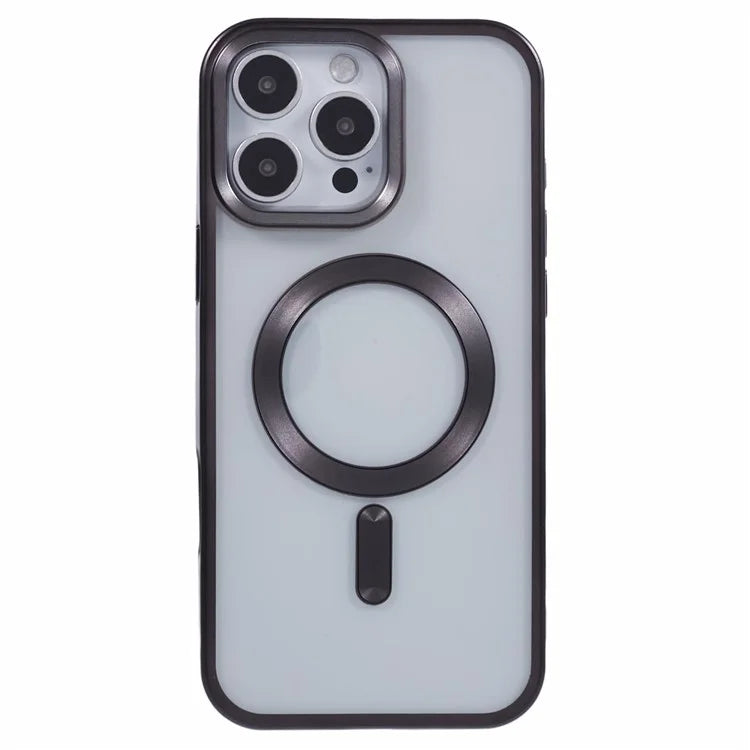 For iPhone 16 Pro Case Matte Electroplating Phone Cover Compatible with MagSafe