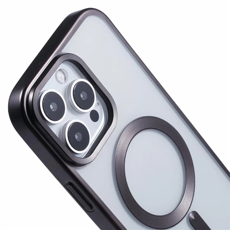 For iPhone 16 Pro Case Matte Electroplating Phone Cover Compatible with MagSafe