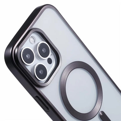 For iPhone 16 Pro Case Matte Electroplating Phone Cover Compatible with MagSafe