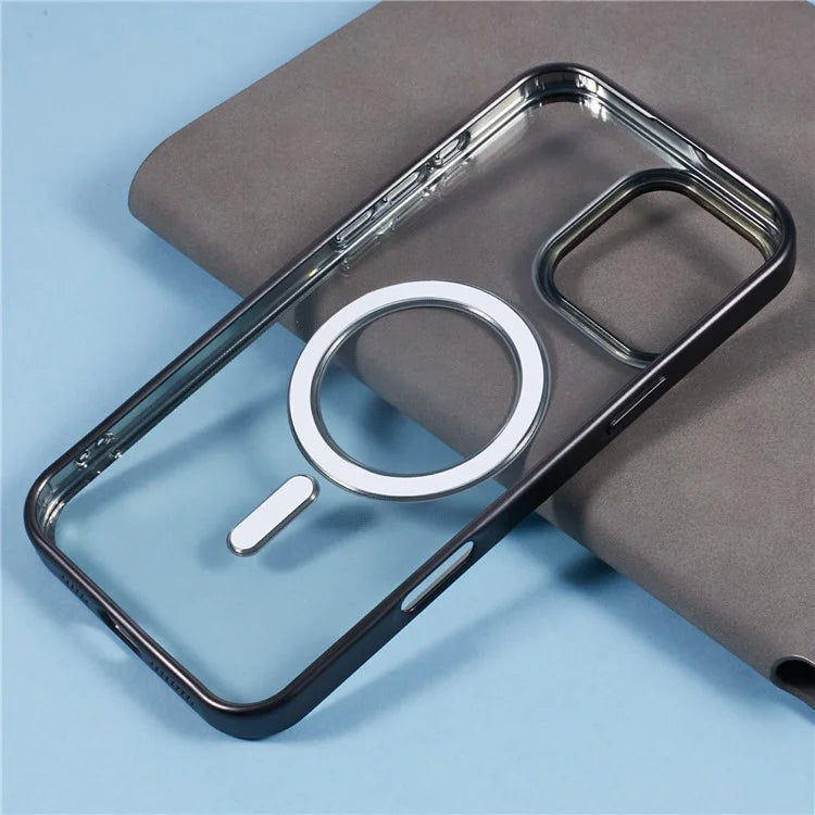 For iPhone 16 Pro Case Matte Electroplating Phone Cover Compatible with MagSafe
