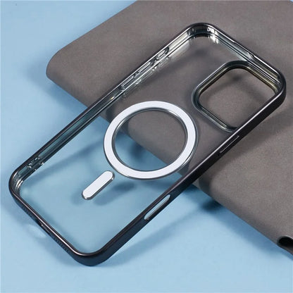 For iPhone 16 Pro Case Matte Electroplating Phone Cover Compatible with MagSafe