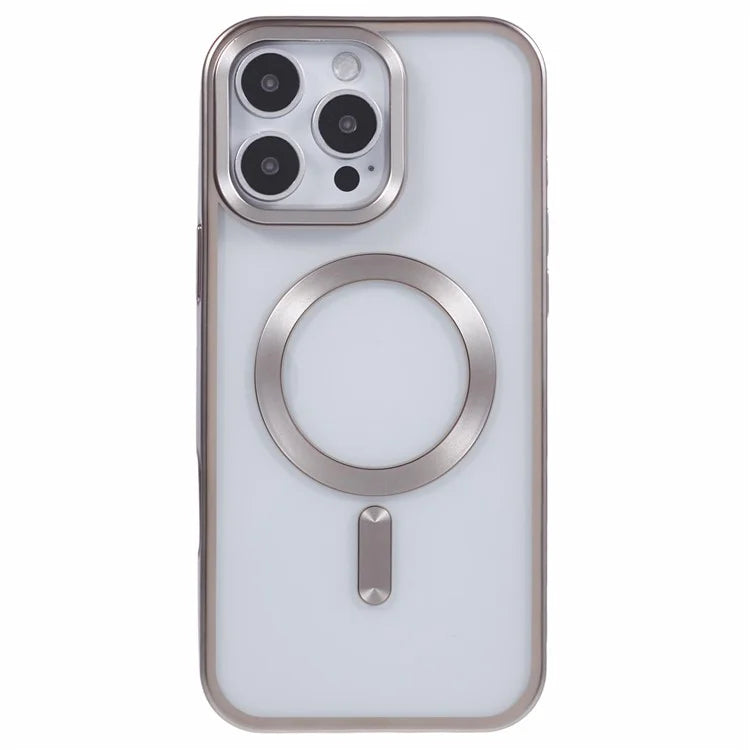 For iPhone 16 Pro Case Matte Electroplating Phone Cover Compatible with MagSafe