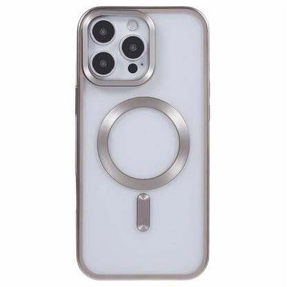 For iPhone 16 Pro Case Matte Electroplating Phone Cover Compatible with MagSafe