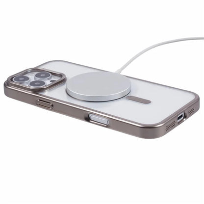 For iPhone 16 Pro Case Matte Electroplating Phone Cover Compatible with MagSafe