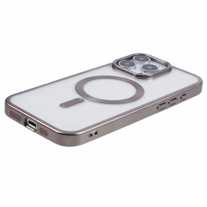 For iPhone 16 Pro Case Matte Electroplating Phone Cover Compatible with MagSafe