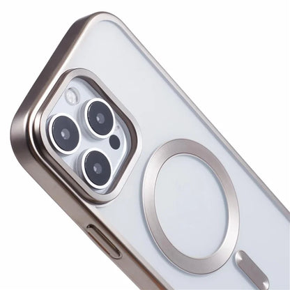 For iPhone 16 Pro Case Matte Electroplating Phone Cover Compatible with MagSafe