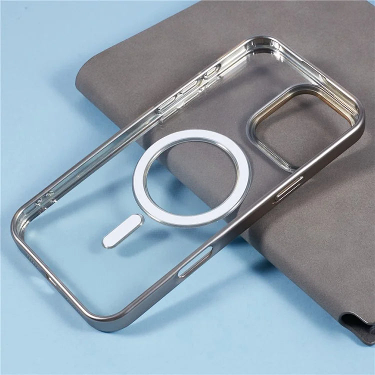 For iPhone 16 Pro Case Matte Electroplating Phone Cover Compatible with MagSafe