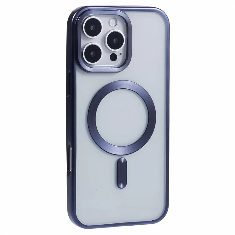 For iPhone 16 Pro Case Matte Electroplating Phone Cover Compatible with MagSafe
