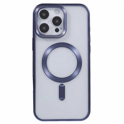 For iPhone 16 Pro Case Matte Electroplating Phone Cover Compatible with MagSafe