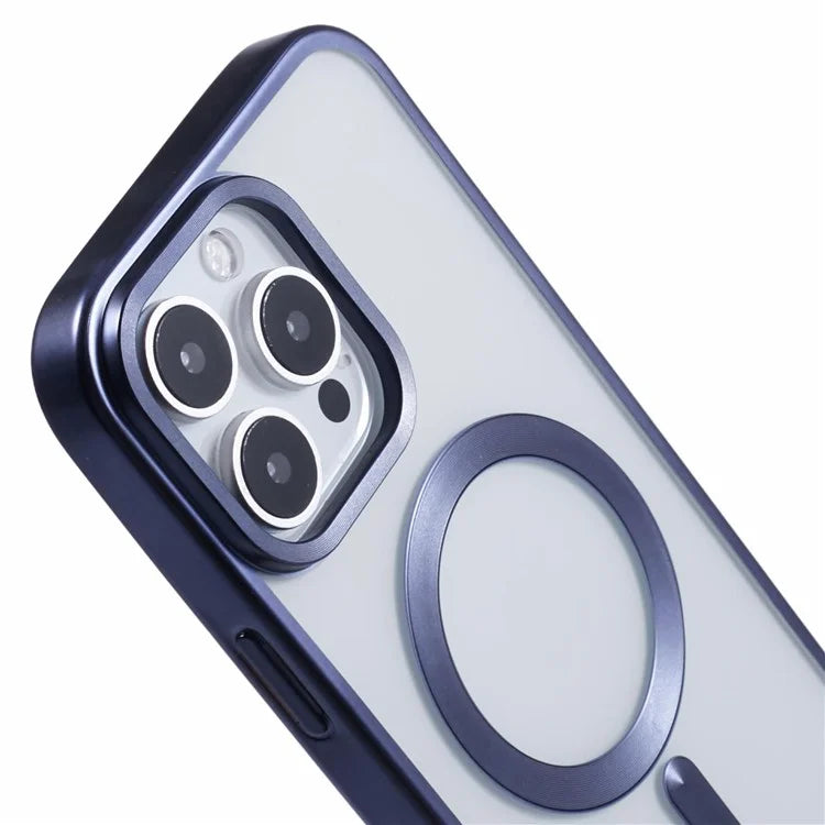 For iPhone 16 Pro Case Matte Electroplating Phone Cover Compatible with MagSafe