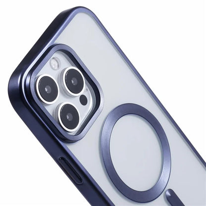For iPhone 16 Pro Case Matte Electroplating Phone Cover Compatible with MagSafe