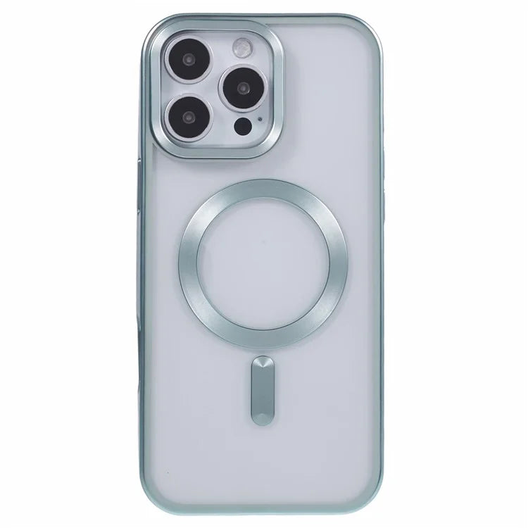 For iPhone 16 Pro Case Matte Electroplating Phone Cover Compatible with MagSafe