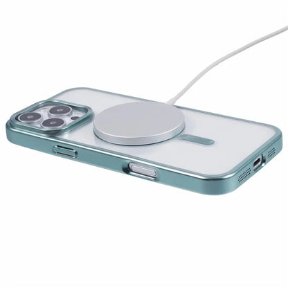 For iPhone 16 Pro Case Matte Electroplating Phone Cover Compatible with MagSafe