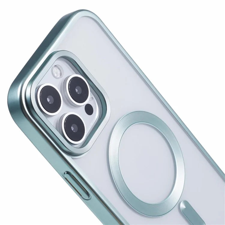 For iPhone 16 Pro Case Matte Electroplating Phone Cover Compatible with MagSafe