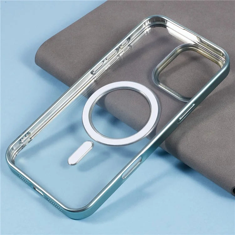 For iPhone 16 Pro Case Matte Electroplating Phone Cover Compatible with MagSafe