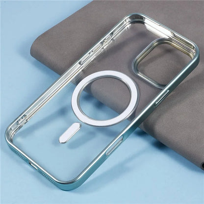 For iPhone 16 Pro Case Matte Electroplating Phone Cover Compatible with MagSafe