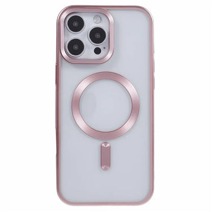 For iPhone 16 Pro Case Matte Electroplating Phone Cover Compatible with MagSafe