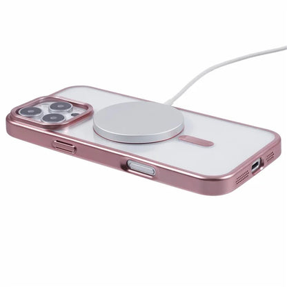 For iPhone 16 Pro Case Matte Electroplating Phone Cover Compatible with MagSafe