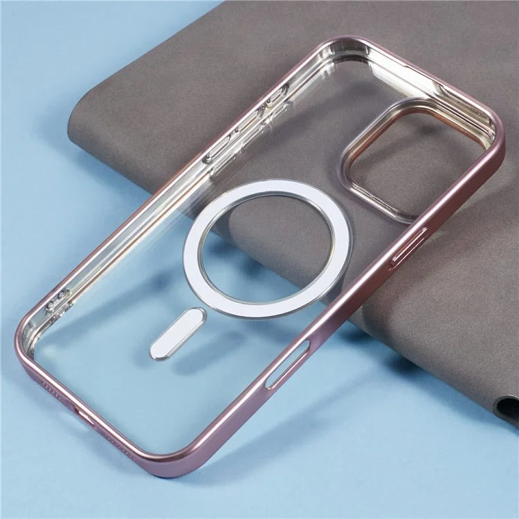 For iPhone 16 Pro Case Matte Electroplating Phone Cover Compatible with MagSafe
