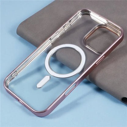 For iPhone 16 Pro Case Matte Electroplating Phone Cover Compatible with MagSafe