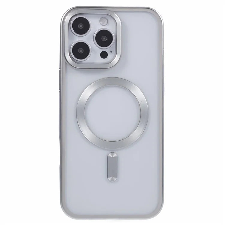 For iPhone 16 Pro Case Matte Electroplating Phone Cover Compatible with MagSafe
