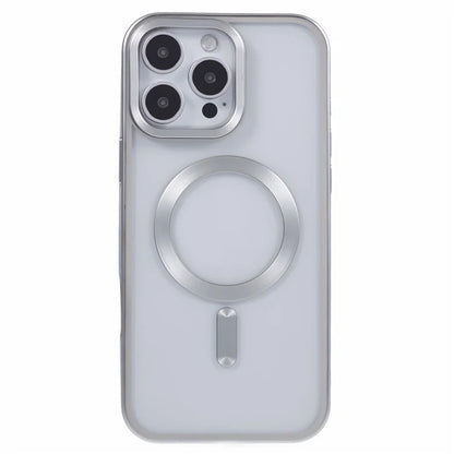 For iPhone 16 Pro Case Matte Electroplating Phone Cover Compatible with MagSafe