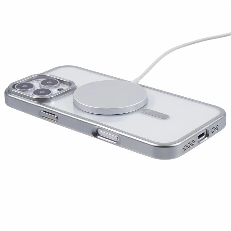 For iPhone 16 Pro Case Matte Electroplating Phone Cover Compatible with MagSafe
