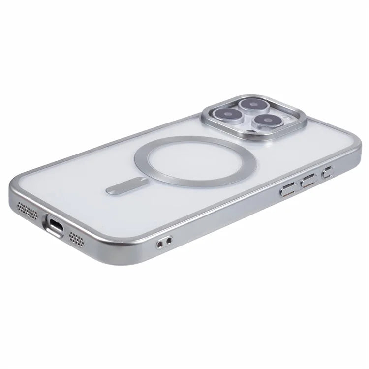 For iPhone 16 Pro Case Matte Electroplating Phone Cover Compatible with MagSafe