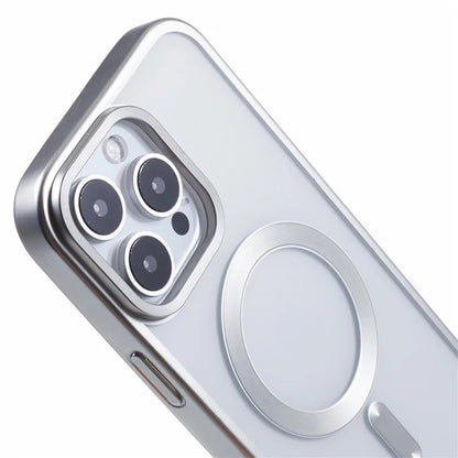 For iPhone 16 Pro Case Matte Electroplating Phone Cover Compatible with MagSafe