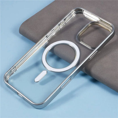 For iPhone 16 Pro Case Matte Electroplating Phone Cover Compatible with MagSafe