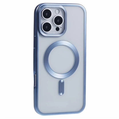 For iPhone 16 Pro Case Matte Electroplating Phone Cover Compatible with MagSafe